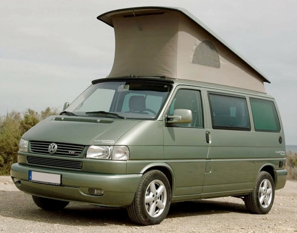 VW T4 Transporter in Green with a poptop roof