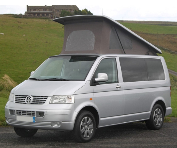 VW T5 Transporter in Silver with poptop roof